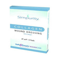Collagen Dressing Pad Simpurity Collagen 4 X 4 Inch SNS52244 Each/1 SAFE N SIMPLE LLC 1059000_EA