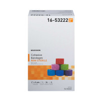 Cohesive Bandage McKesson 2 Inch X 5 Yard Standard Compression Self-adherent Closure Purple / Pink / Green / Light Blue / Royal Blue / Red NonSterile 16-53222 Each/1 MCK BRAND 1032955_EA