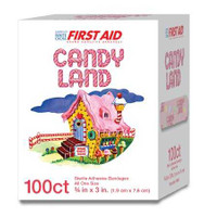 Adhesive Strip Stat Strip 3/4 X 3 Inch Plastic Rectangle Kid Design Candy Land Sterile 10850 Box/100 DUKAL CORPORATION 980584_BX