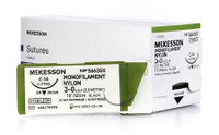 Suture with Needle McKesson Nonabsorbable Black Monofilament Nylon Size 3-0 18 Inch Suture 1-Needle 24 mm 3/8 Circle Reverse Cutting Needle S663GX Box/12 MCK BRAND 1034508_BX