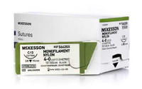 Suture with Needle McKesson Nonabsorbable Black Monofilament Nylon Size 4-0 18 Inch Suture 1-Needle 19 mm 3/8 Circle Reverse Cutting Needle S662GX Box/12 MCK BRAND 1034507_BX