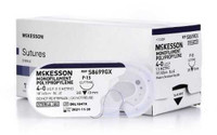 Suture with Needle McKesson Nonabsorbable Blue Monofilament Polypropylene Size 4-0 18 Inch Suture 1-Needle 13 mm 3/8 Circle Reverse Cutting Needle S8699GX Box/12 MCK BRAND 1034524_BX