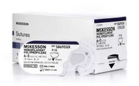 Suture with Needle McKesson Nonabsorbable Blue Monofilament Polypropylene Size 6-0 18 Inch Suture 1-Needle 13 mm 3/8 Circle Reverse Cutting Needle S8695GX Box/12 MCK BRAND 1034521_BX