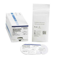 Suture with Needle McKesson Nonabsorbable Blue Monofilament Polypropylene Size 6-0 18 Inch Suture 1-Needle 13 mm 3/8 Circle Reverse Cutting Needle S8695GX Box/12 MCK BRAND 1034521_BX