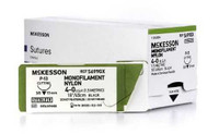 Suture with Needle McKesson Nonabsorbable Black Monofilament Nylon Size 4-0 18 Inch Suture 1-Needle 13 mm 3/8 Circle Reverse Cutting Needle S699GX Box/12 MCK BRAND 1034512_BX