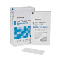 Skin Closure Strip McKesson 1/8 X 3 Inch Nonwoven Material Reinforced Strip White 3006 Case/200 MCK BRAND 876305_CS