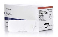 Suture with Needle McKesson Absorbable Undyed Monofilament Polyglycolic Acid / PCL Size 4-0 18 Inch Suture 1-Needle 13 mm 3/8 Circle Reverse Cutting Needle SY494GX Box/12 MCK BRAND 1034542_BX