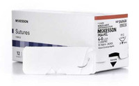 Suture with Needle McKesson Absorbable Undyed Monofilament Polyglycolic Acid / PCL Size 4-0 18 Inch Suture 1-Needle 19 mm 3/8 Circle Reverse Cutting Needle SY496GX Box/12 MCK BRAND 1034543_BX