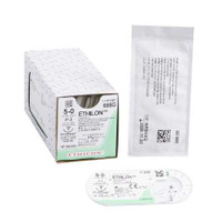 Suture with Needle Ethilon Nonabsorbable Black Monofilament Nylon Size 5-0 18 Inch Suture 1-Needle 13 mm 3/8 Circle Precision Point - Reverse Cutting Needle 698G Box/12 MCKESSON GEN.MED./BOSTON 65 2686_BX