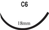Nonabsorbable Suture with Needle LOOK® Nylon C-6 3/8 Circle Reverse Cutting Needle Size 5 - 0 Monofilament 918B Box of 12 LOOK® 260431_BX