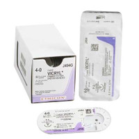 Absorbable Suture with Needle Coated Vicryl™ Polyglactin 910 P-3 3/8 Circle Precision Reverse Cutting Needle Size 4 - 0 Braided J494G Box of 12 Coated Vicryl™ 99421_BX