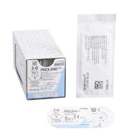 Suture with Needle Prolene Nonabsorbable Blue Monofilament Polypropylene Size 3-0 18 Inch Suture 1-Needle 24 mm 3/8 Circle Precision Point - Reverse Cutting Needle 8663G Box/12 JOHNSON & JOHNSON ETHICON 3616_BX