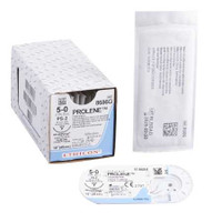Suture with Needle Prolene Nonabsorbable Blue Monofilament Polypropylene Size 5-0 18 Inch Suture 1-Needle 19 mm 3/8 Circle Precision Point - Reverse Cutting Needle 8686G Box/12 JOHNSON & JOHNSON ETHICON 3271_BX