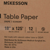 Table Paper McKesson 18 Inch White Crepe 101 Case/12 70677000301 MCK BRAND 919570_CS