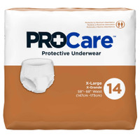 Unisex Adult Absorbent Underwear ProCare Pull On with Tear Away Seams X-Large Disposable Moderate Absorbency CRU-514 Bag/14 73-SSP381 First Quality 1133928_BG