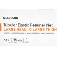 Elastic Net Retainer Dressing McKesson Tubular Elastic 34 Inch X 25 Yard 86.4 cm X 22.9 m Size 8 White Large Head / X-Large Thigh / Medium Chest NonSterile MSVP114708 Box/1 PR9 MCK BRAND 1113352_BX