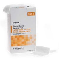 Elastic Net Retainer Dressing McKesson Tubular Elastic 34 Inch X 25 Yard 86.4 cm X 22.9 m Size 8 White Large Head / X-Large Thigh / Medium Chest NonSterile MSVP114708 Case/10 Jun-71 MCK BRAND 1113352_CS