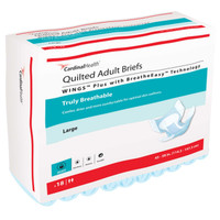 Unisex Adult Incontinence Brief Wings Quilted Plus with BreatheEasy Technology Large Disposable Heavy Absorbency 66134 Case/72 DVS5104933 Cardinal 1176299_CS