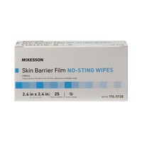 Skin Barrier Wipe McKesson No Sting 75 to 100% Strength Hexamethyldisiloxane Individual Packet Sterile 176-5728 Box/25 2041 MCK BRAND 1088820_BX