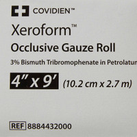 Petrolatum Impregnated Dressing Xeroform 4 Inch X 3 Yard Gauze Bismuth Tribromophenate / Petrolatum Sterile 8884432000 Box/6 BV7136PB Cardinal 229330_BX