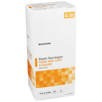 Elastic Bandage McKesson 4 Inch X 5 Yard Standard Compression Hook and Loop Closure Tan NonSterile 16-1033-4 Case/50 16-42626 MCK BRAND 454620_CS
