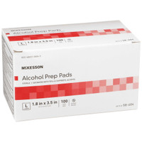 Alcohol Prep Pad McKesson 70% Strength Isopropyl Alcohol Individual Packet Large Sterile 58-404 Box/100 110303 MCK BRAND 225940_BX