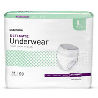 Unisex Adult Absorbent Underwear McKesson Pull On with Tear Away Seams Large Disposable Heavy Absorbency UW33852 Case/72 23-DR15 MCK BRAND 1123836_CS