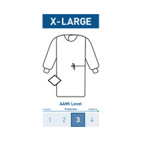 Non-Reinforced Surgical Gown with Towel McKesson X-Large Blue Sterile AAMI Level 3 Disposable 183-I90-7030-S1 Case/28 BH81135 MCK BRAND 1101280_CS