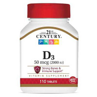 Vitamin Supplement 21st Century Vitamin D 2000 IU Strength Tablet 110 per Bottle 74098527111 Bottle/1 54285 21st Century Nutritional Products 852701_BT