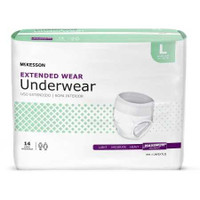 Unisex Adult Absorbent Underwear McKesson Pull On with Tear Away Seams Large Disposable Heavy Absorbency UWEXTLG Bag/14 12146 MCK BRAND 1123839_BG
