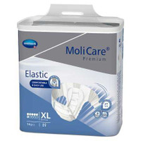 Unisex Adult Incontinence Brief MoliCare Premium Elastic 6D X-Large Disposable Moderate Absorbency 165274 Case/56 RTL10266BK-H Hartmann 1174289_CS