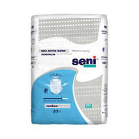 Unisex Adult Absorbent Underwear Seni® Active Super Pull On with Tear Away Seams Medium Disposable Moderate Absorbency S-ME20-AS1 Pack of 20 1646 BEI 2X Seni® Active Super 1163849_PK