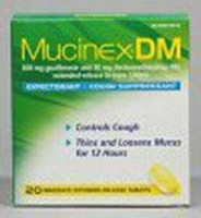 Cold and Cough Relief Mucinex DM 600 mg - 30 mg Strength Tablet 20 per Box 63824005632 Box/20 11844 Reckitt Benckiser 718856_BX