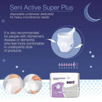 Unisex Adult Absorbent Underwear Seni Active Super Plus Pull On with Tear Away Seams Large Disposable Heavy Absorbency S-LA18-AP1 Pack/18 5080-13-PDM TZMO USA Inc 1163858_PK