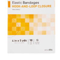 Elastic Bandage McKesson 4 Inch X 5 Yard Standard Compression Hook and Loop Closure Tan NonSterile 054 Case/50 11421 MCK BRAND 911815_CS