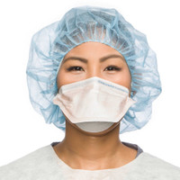 Particulate Respirator / Surgical Mask FluidShield Medical N95 Flat Fold Elastic Strap Small Orange NonSterile ASTM Level 3 Adult 46827 Case/210 340000 O&M Halyard Inc 286250_CS