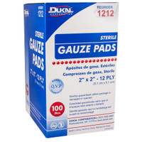 Gauze Sponge Dukal Cotton 12-Ply 2 X 2 Inch Square Sterile 1212 Case/2400 40-511LGBLK Dukal 379710_CS