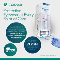 Protective Glasses with Dispenser TIDIShield Grab n Go Wraparound Clear Tint Assorted Color Frames Over Ear One Size Fits Most 9210A-100 Case/4 4888 Tidi Products 860597_CS