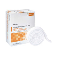 Elastic Net Retainer Dressing McKesson Tubular Elastic 10 Inch X 25 Yard 25.4 cm X 22.9 m Size 3 White Medium Hand / Small Arm / Leg / Foot NonSterile MSVP114703 Box/1 S7068 MCK BRAND 1113347_BX