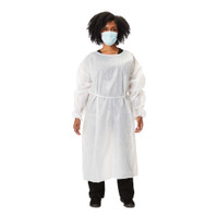 Protective Procedure Gown One Size Fits Most White NonSterile Disposable INIGS-45 Case/100 705032 Cypress 1164202_CS