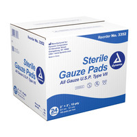 Gauze Sponge Dynarex Gauze 12-Ply 2 X 2 Inch Square Sterile 3352 Case/2400 Dynarex 867178_CS