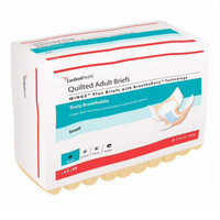 Unisex Adult Incontinence Brief Wings™ Quilted Plus with BreatheEasy™ Technology Small Disposable Heavy Absorbency 66132 Case of 96 12707 Wings™ Quilted Plus with BreatheEasy™ Technology 1176297_CS