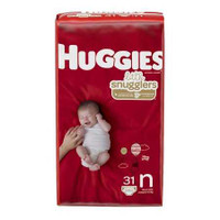 Unisex Baby Diaper Huggies Little Snugglers Newborn Disposable Moderate Absorbency 49694 Pack/31 2385 Kimberly Clark 1128671_PK