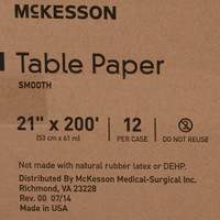 Table Paper McKesson 21 Inch White Smooth 099 Case/12 909510 MCK BRAND 919574_CS