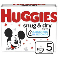 Unisex Baby Diaper Huggies Snug Dry Size 5 Disposable Heavy Absorbency 51473 Case/88 12994 Kimberly Clark 1160336_CS
