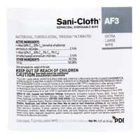 Sani-Cloth AF3 Surface Disinfectant Cleaner Premoistened Germicidal Manual Pull Wipe 50 Count Individual Packet Disposable Mild Scent NonSterile U27500 Box/50 A20156 Professional Disposables 815082_BX