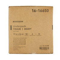 Procedure Underpad McKesson 17 W x 24 L Inch Blue NonSterile 16-16650 Case of 6 909348 McKesson 477563_CS