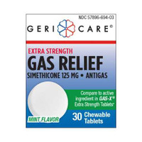 Gas Relief Geri-Care 125 mg Strength Tablet 30 per Bottle 694-03-GCP Case/12 31011905611 MCK BRAND 1168024_CS