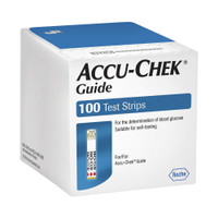 Guide Blood Glucose Test Strips Accu-Chek 100 Strips per Box Tiny 0.6 microliter drop For Accu-Check Blood Glucose Meters 07453744001 Box/100 336850-07.01.K65 Roche Diabetes Care 1148721_BX