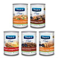 Puree Thick-It 14 / 15 oz. Can Seasoned Chicken Patty / Beef Stew / Beef Lasagna / Beef in Barbecue Sauce / Chicken la King Flavors Ready to Use Puree Consistency H331-GA800 Case/12 11840 Kent Precision Foods 1180300_CS